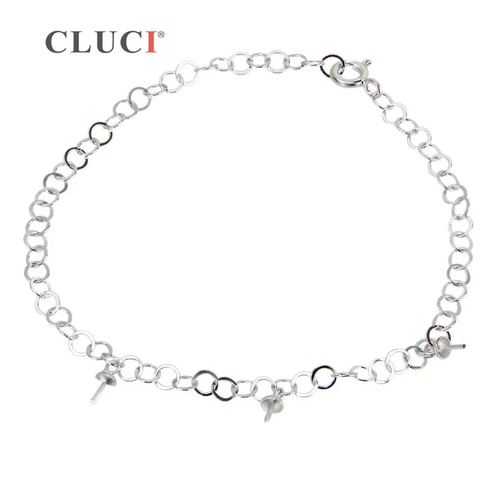 

CLUCI 925 sterling silver Bracelet accessary to match pearls Women Pulseras Jewelry Gift Love Wedding Banquet Wholesale SB054SB