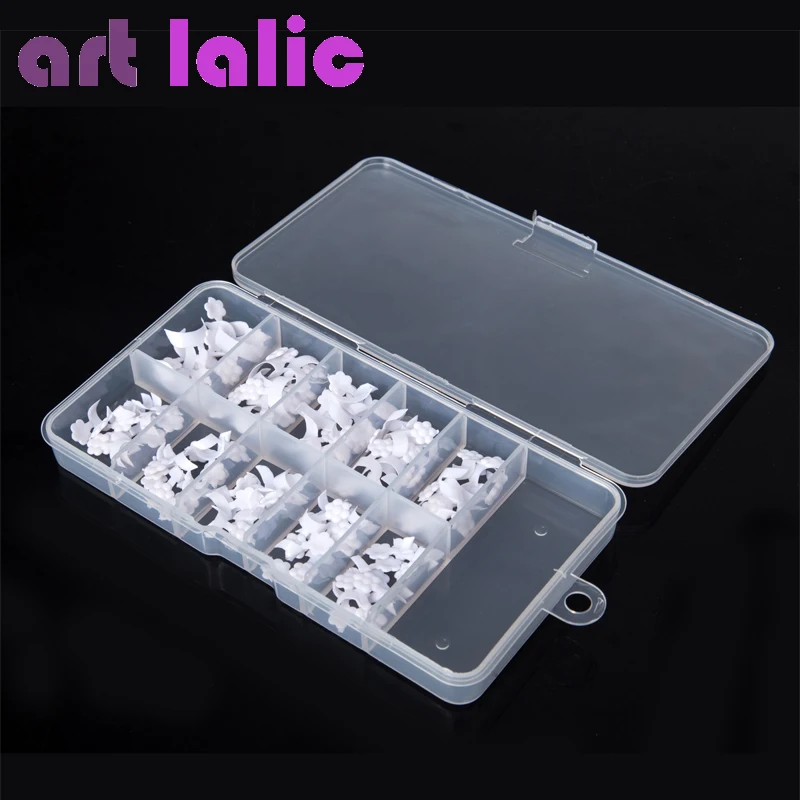 

Artlalic 100 Pcs 10 Sizes False Pre Design White French UV Gel Acrylic Nail Art Tips Makeup Tools