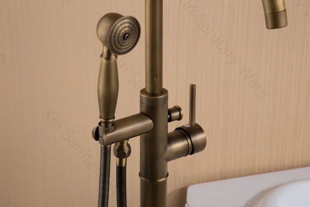 Смеситель для ванны античный/черный напольный отдельно стоящий смеситель для ванной Душевой Набор Смеситель для ванной комнаты XT379