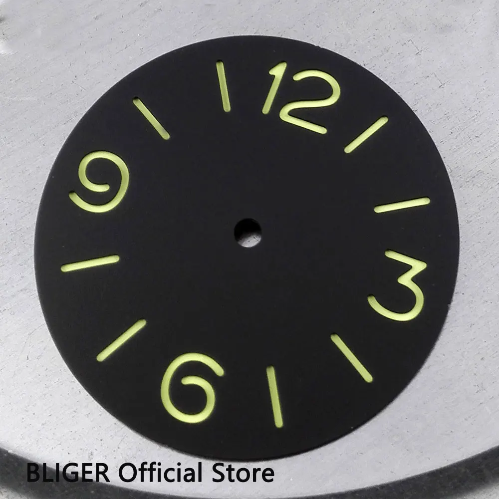 

BLIGER 38.9MM Black Sterile Watch Dial Watch Face Fit UNITAS ETA Mechanical 6497 Hand Winding Movement Men's Watch