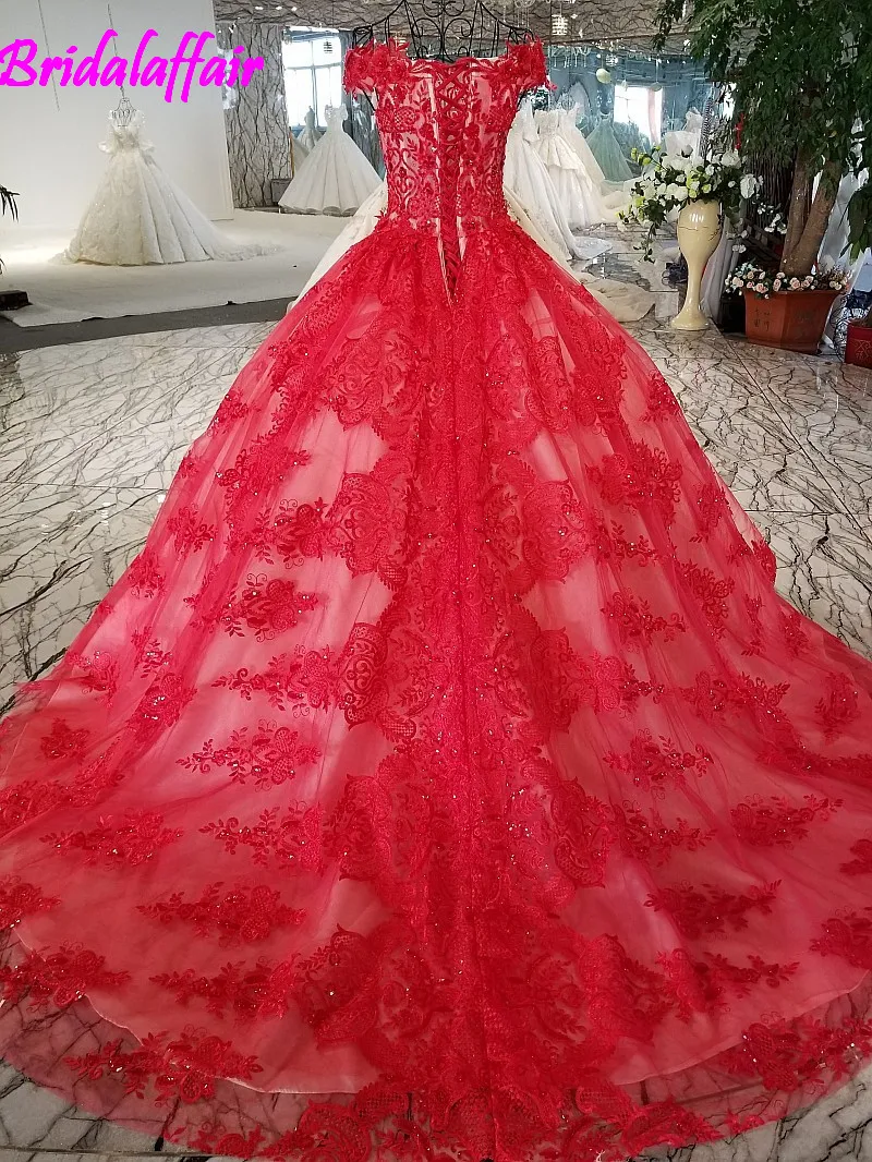 Роскошное красное платье Quinceanera Abiti di Бальные платья Lussureggiante Vestito Nuziale на шнуровке Robe De Mariage di Alta vestidos