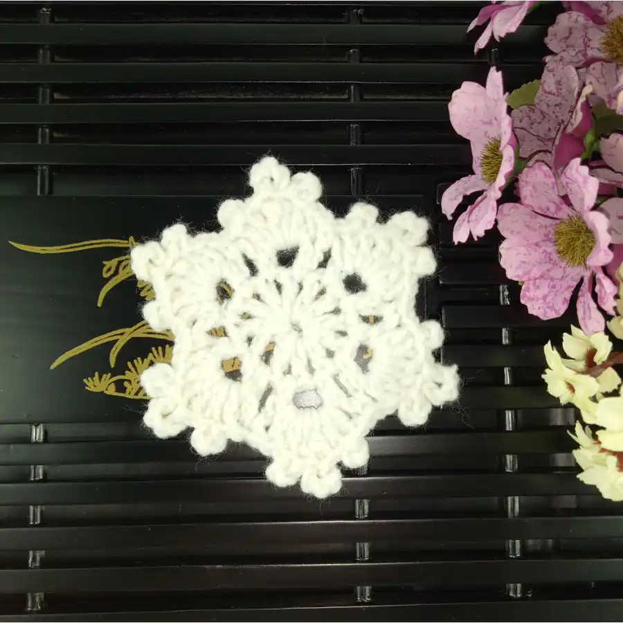 Сделай Сам Многоцветный 8 см снежинки Coaster ручная работа вязание крючком Doilies