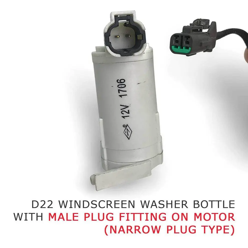 Windscreen Washer Bottle Motor MALE PLUG TYPE For Nissan For Navara D22 Ute 97-12 Durable Washer Bottle Motor