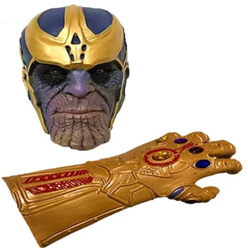 

Thanos Mask Infinity Gauntlet Avengers Infinity War Gloves Helmet Cosplay Thanos Masks Halloween Props
