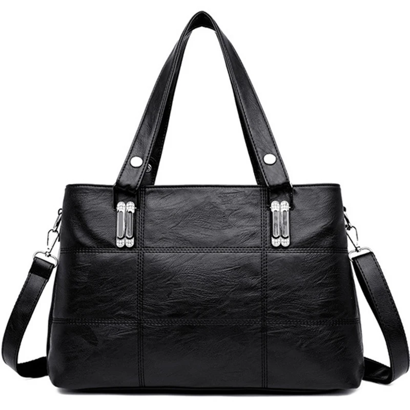

Fashion Korean Version Of The Simple Big Bag Europe And The United States Shoulder Bag Large Bag Ladies Leather Large Capacity