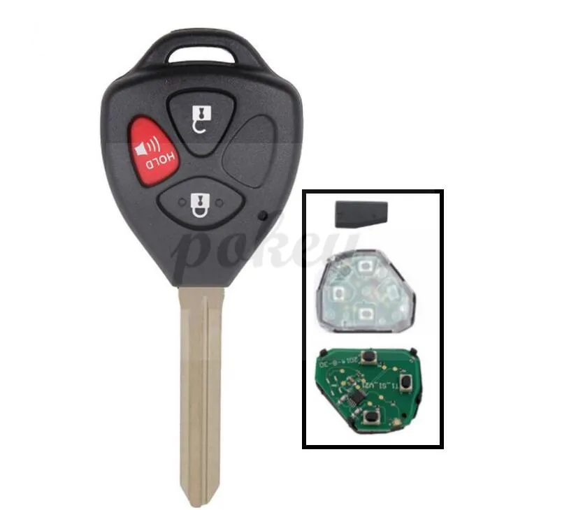 

For Toyota Rav4 Yaris Venza Scion 2006 2007 2008 2009 2010 HYQ12BBY 3 Buttons 4D67 Chip Complete Remote Key