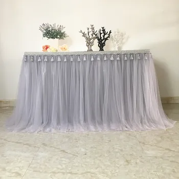 

Wedding Reception Table Decoration Tutu Table Skirt Cake Wedding Cake Tableware Tablecloth Photo Props for Baking Shop