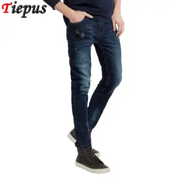

Tiepus Brand Clothing 2018 Designer Skinny Jeans Mens Slim Fit Streetwear Classic Male Stretch Denim Jeans Casual Pants Jogger