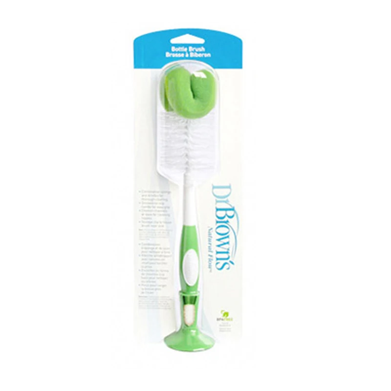 

Dr. Brown's 2 In 1 Sponge Bottle Brush Quick Cleaning for Baby Bottle Tools YH-17