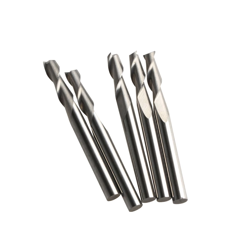 Wood Engraving Tools FLY MEN 10PCS 412mm Single Flute Spiral Bit CNC Carbide Micro End Milling Cutters