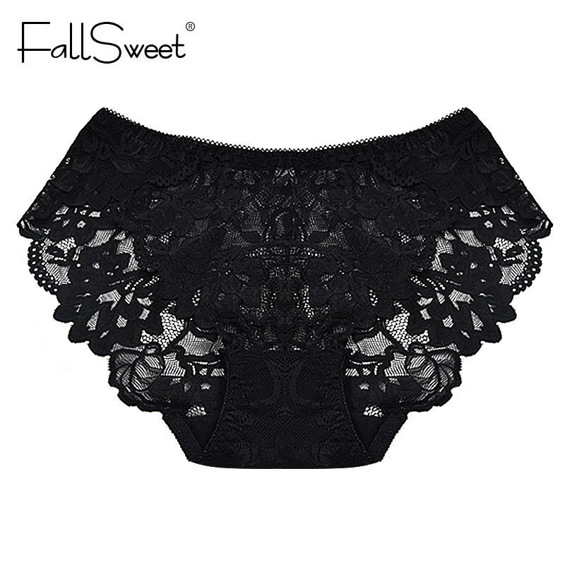FallSweet Women Full Lace Panties Solid Sexy Briefs Female Plus Size Underwear Mid Rise 4XL FallSweet Women Full Lace Panties Solid Sexy Briefs Female Plus Size Underwear Mid Rise 4XL