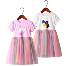 New Screen unicorn dress Girl cute princess dress sleeveless round neck girl party dress baby girl clothes Dress for Kids Girls New Screen unicorn dress Girl cute princess dress sleeveless round neck girl party dress baby girl clothes Dress for Kids Girls