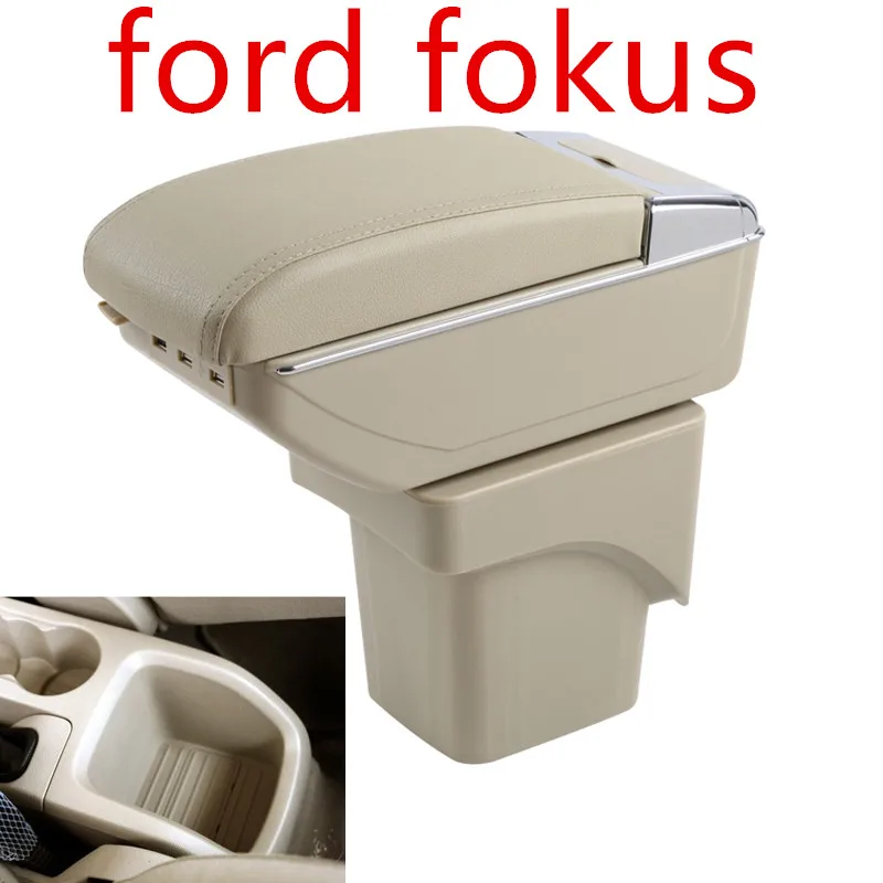 Черный кожаный подлокотник Подлокотник центральная консоль для Ford Focus 2 MK2 2005-2011 центральный ящик для хранения лоток 2006 2007 2008 2009 2010