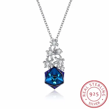 

Luxury Crystal From Swarovski Snowflake Pendants&necklaces Genuine 925 Sterling Silver Necklace Fine Jewelry Gift For Women