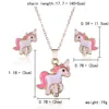 Conjunto de joyería para mujer, encantador collar de unicornio y caballo rosa de dibujos animados, conjunto de joyería para mujer, disfraz de fiesta, joyería de compromiso de boda ► Foto 2/6