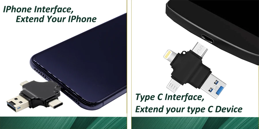 Для Iphone Micro USB 4 в 1 OTG телефон USB флэш-накопитель Micro памяти sd кард-ридер