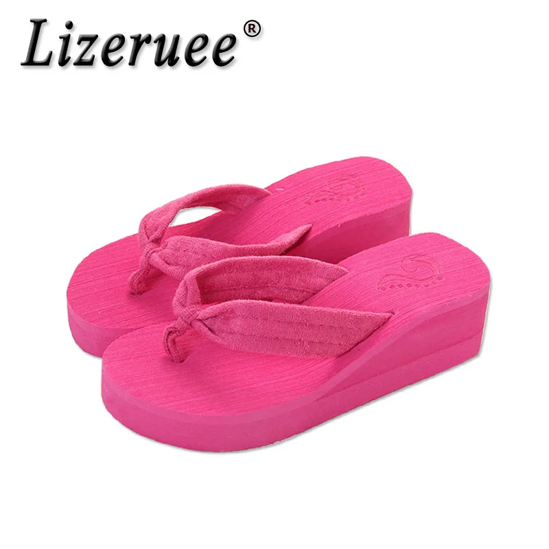 

Lizeruee 2019 Women Style Sweet Fashion Flip Flops Slope with Student Colorful Non-slip Resort Beach Sandal and Slippers CS96