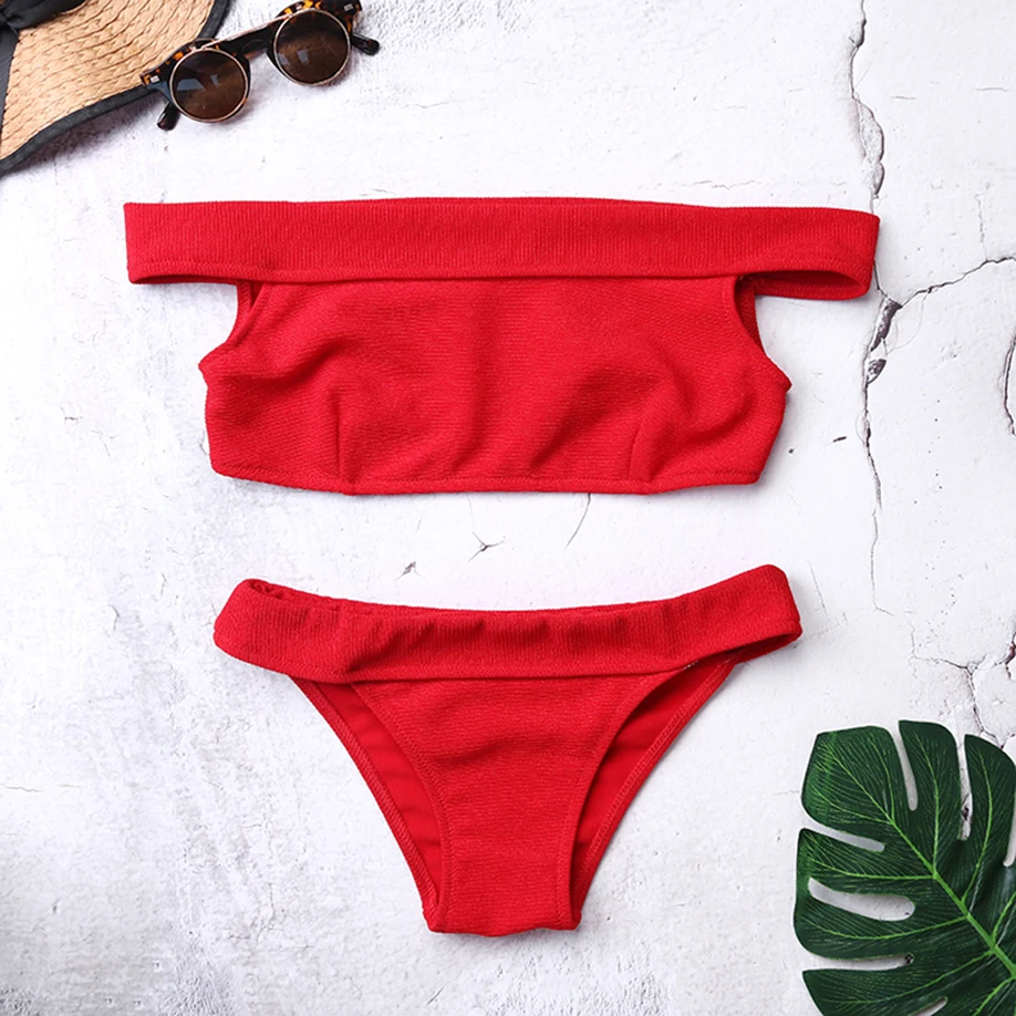 

2019 Women Red Black Sexy Two Pieces Split Bikini Set Brazilian Swimsuit Swimwear Beach Wear Bathing Suit Biquini Tankini Plavky