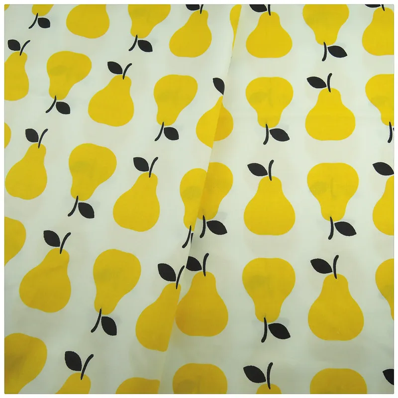 New Yellow Pears Printing Fat Quarter Bundle Cotton Fabric Diy Sewing Craft Tilda Quilting Scrapbooking Patchwork Tissue