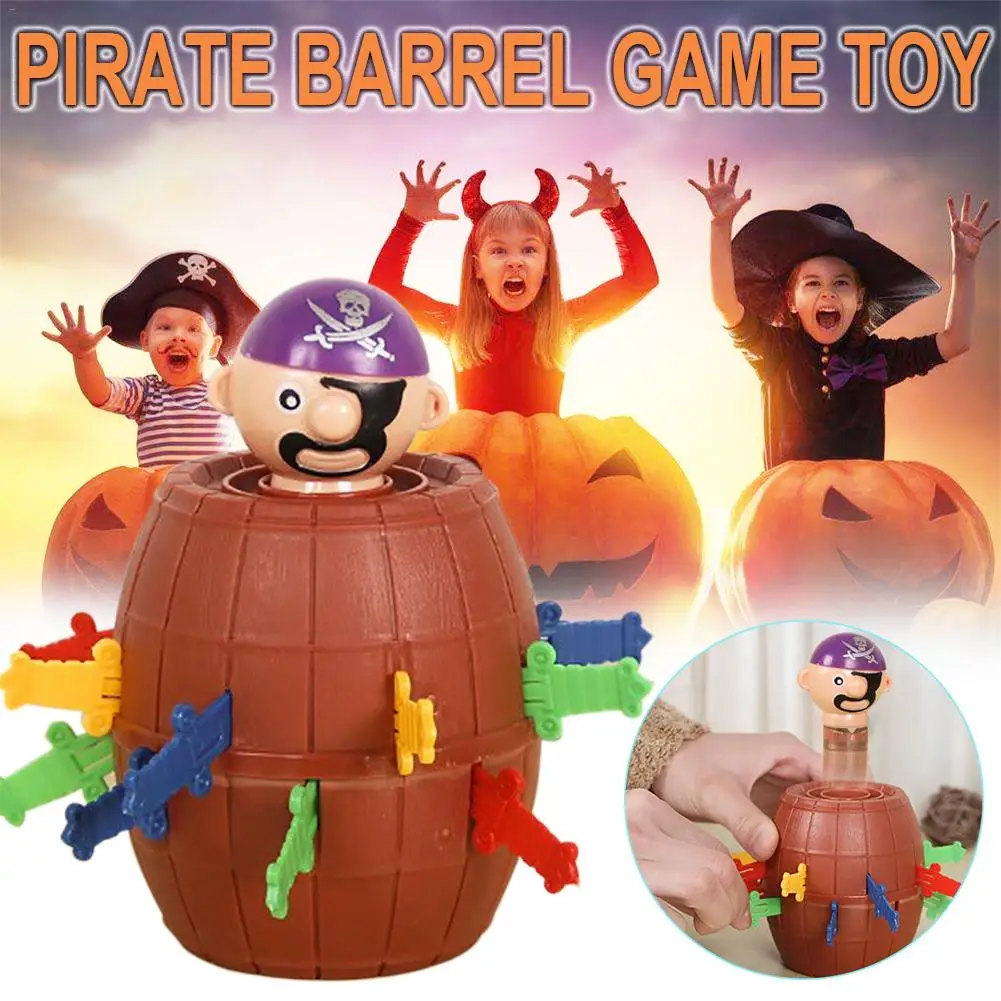 

Children's Halloween Toys Novelty Trickery Spoof Vent Mangle Funny Pirate Barrel Toys For Family Office Party
