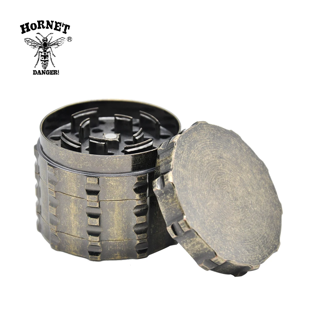 

HORNET 4 Layer 60 MM Gear Heavy Zinc Alloy Herb Grinder With Sharp Blades Teeth Spice Tobacco Grinder Crusher Hand Muller