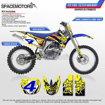 

MotoSpace Customized Team Graphics Backgrounds Decals 3M Stickers For YAMAHA YZF250 YZF450 06-09 WR250F 07-13 WR450F 07-11 123