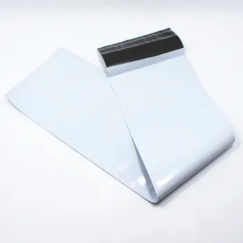 

100Pcs/Lot 10*41+4cm Self-Adhesive White Poly Envelope Long Mailing Courier Bag Pouch Postal Express Plastic Mailer Packing Bag