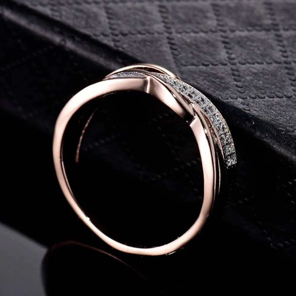 XIAGAO Дизайн ЛЮБОВЬ Бесконечность твист кольца для женщин золото цвет AAA CZ палец кольцо женские кольца Свадебные украшения XGR247