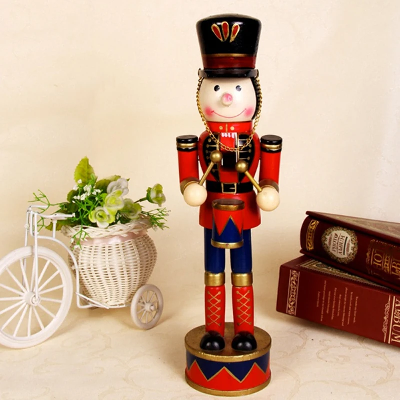 D320 Movable doll puppets 38 cm lovely version of The Nutcracker puppet musicians wood hand-painted walnut soldiers King 1pcs | Игрушки и