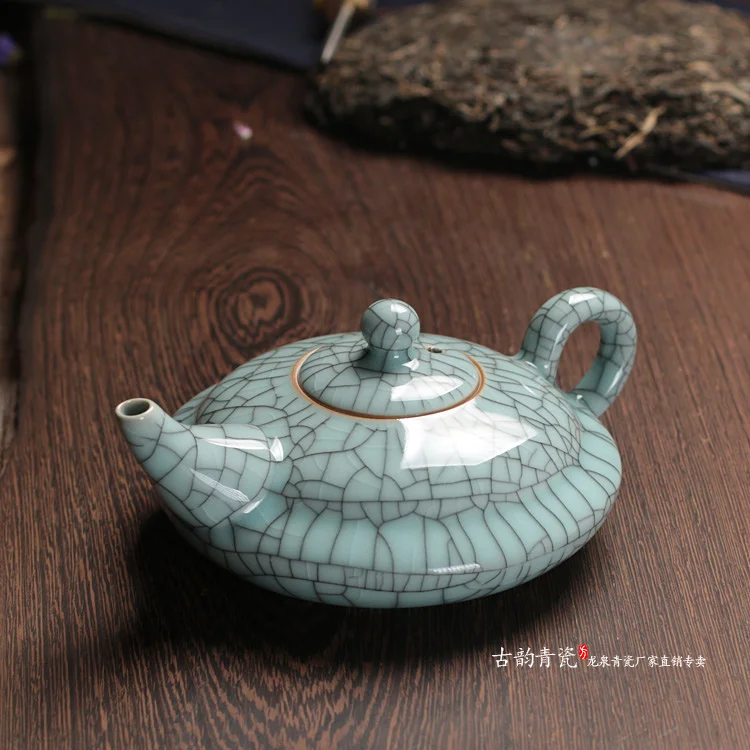 Celadon Longquan Teapots Chinese Longquan Teapot Crackle Glaze Ge Kiln