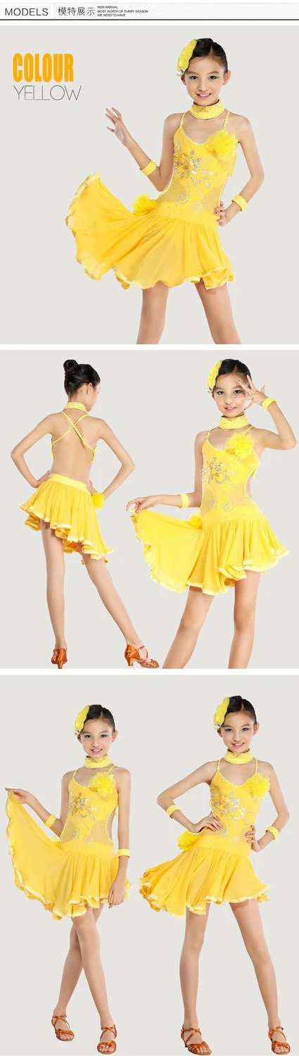 Девушка танцевальная платье ча / / самбы / бальных / танго одежда кисточки танцуют платье перо платья Dnace платье