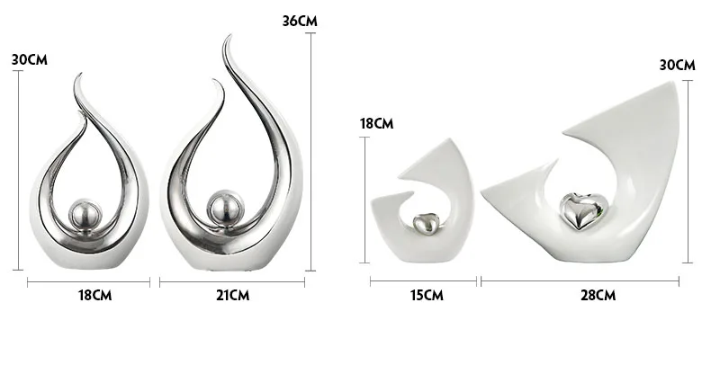 Современный Европейский Серебряный белый керамический любовник орнамент домашнего интерьера украшения ремесла свадебные подарки на день рождени