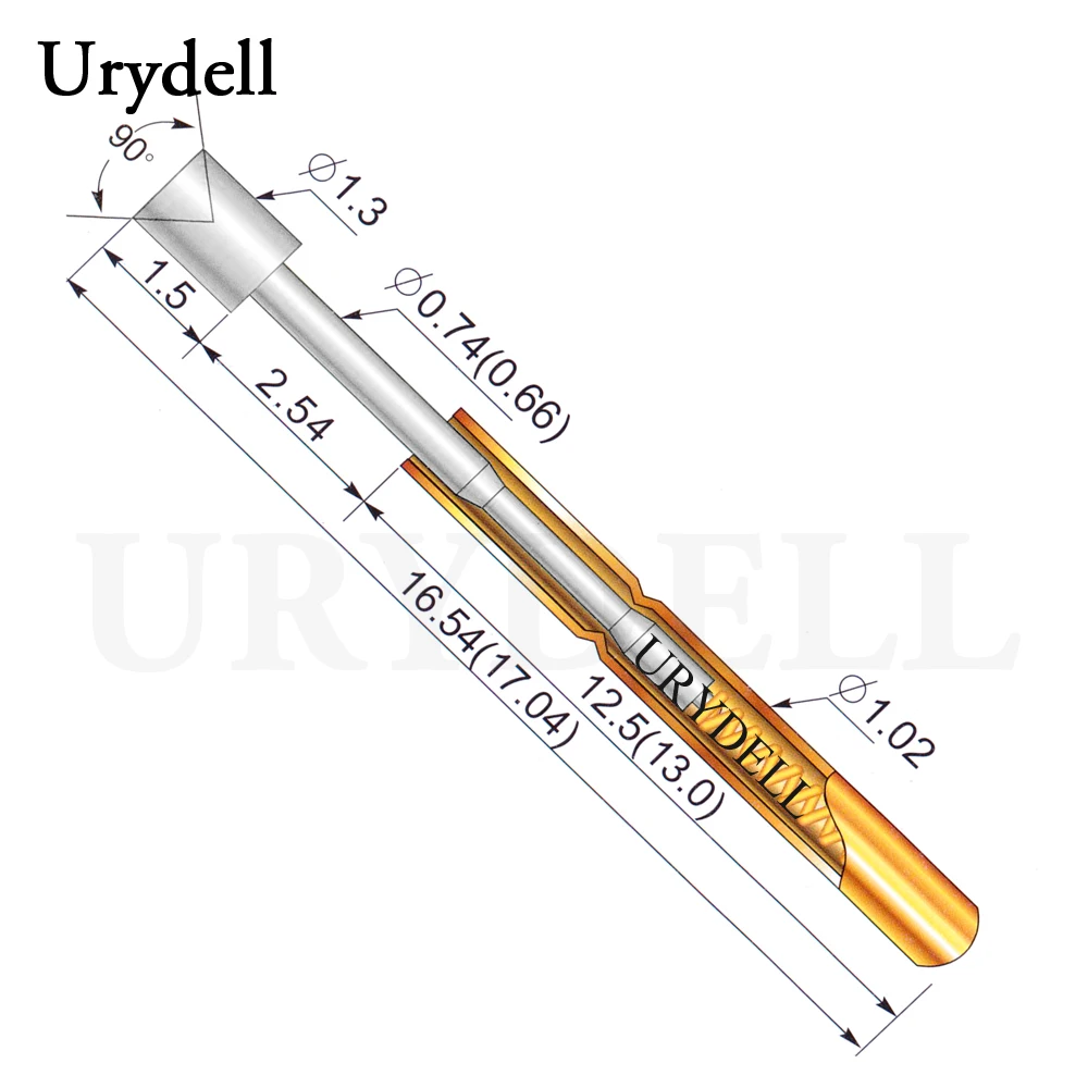 100 шт./лот P75-A2 диаметр 1,3 мм Пружинные щупы Pogo длина 16,54 мм(180 г