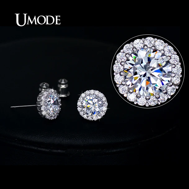 UMODE Fashion Hearts & Arrows Perfect Cut Cubic Zirconia Crystal Stud Earrings for Women Jewelry Drop Shipping 2016 UE0096