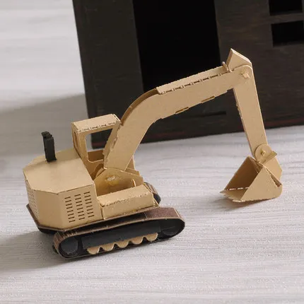 

3D Laser Paper Craft - Mini Excavator Model Papercraft 3d Model Kids DIY Folding Toy
