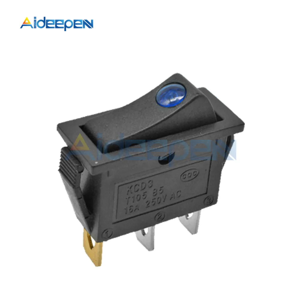 5 шт. KCD3 кулисный переключатель 15A/16A/20A 125 V/250 V ВКЛ-ВЫКЛ-на 2 позиции 3 позиции 2Pin 3Pin электротехнического оборудования Мощность переключатель