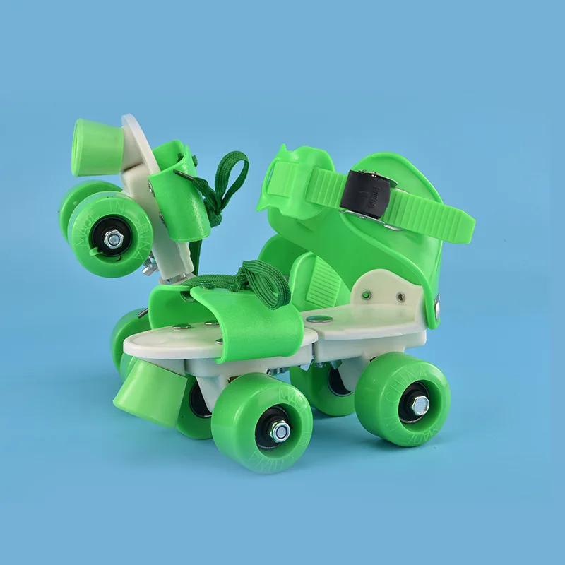 جديد قابل للتعديل حجم الأطفال زلاجات دوارة صف مزدوج 4 عجلات أحذية التزلج للمبتدئين انزلاق سباق التعرج حذاء تزلج بعجلات الاطفال هدية