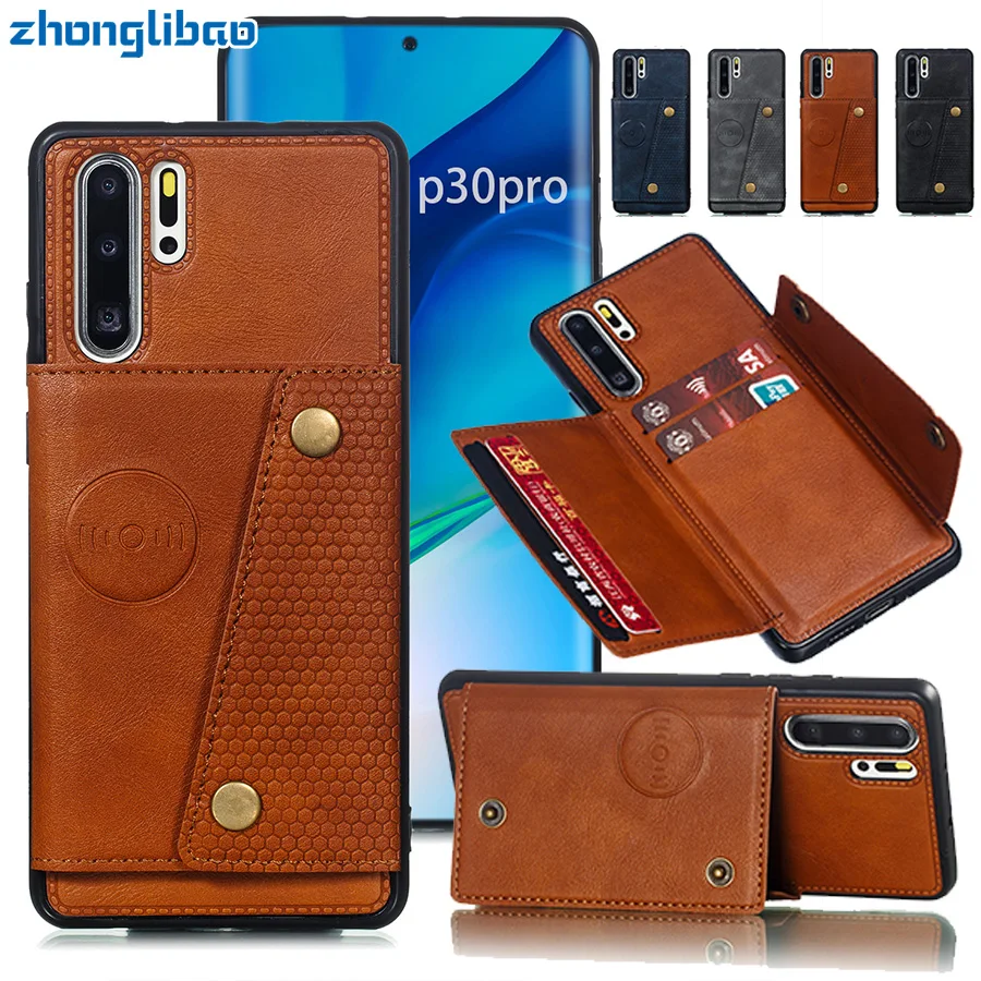 

Hawei P30 Pro Etui Card Holders Wallet Case for Huawei P30 Pro Mate 20 P20 Lite Leather Card Pocket Back Cover P30lite Coque