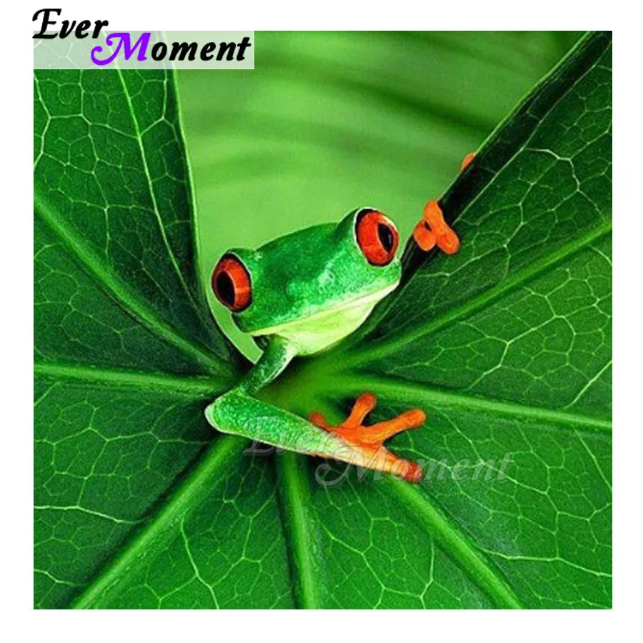 

Ever Moment Diamond Painting Picture Of Rhinestone Frog Mosaic Full Square Drill Diamond Embroidery Home Decoration ASF1511