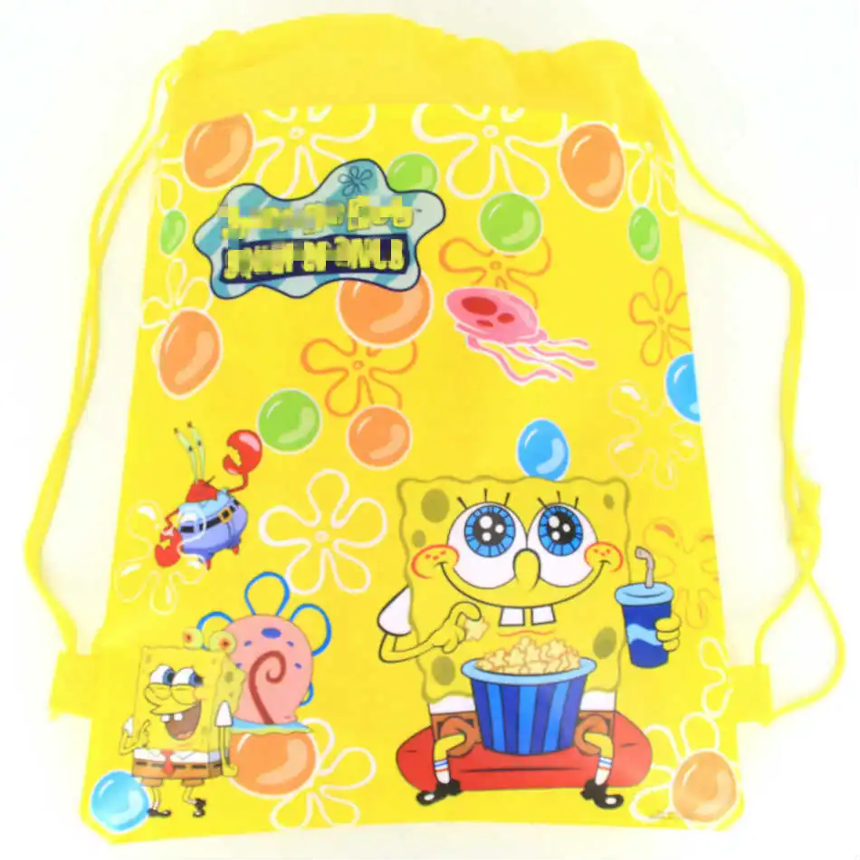 20 шт Губка Боб Нетканая ткань сумка рюкзак на шнурке сумка для детей подарок на день рождения вечерние украшения - Цвет: A 20pcs