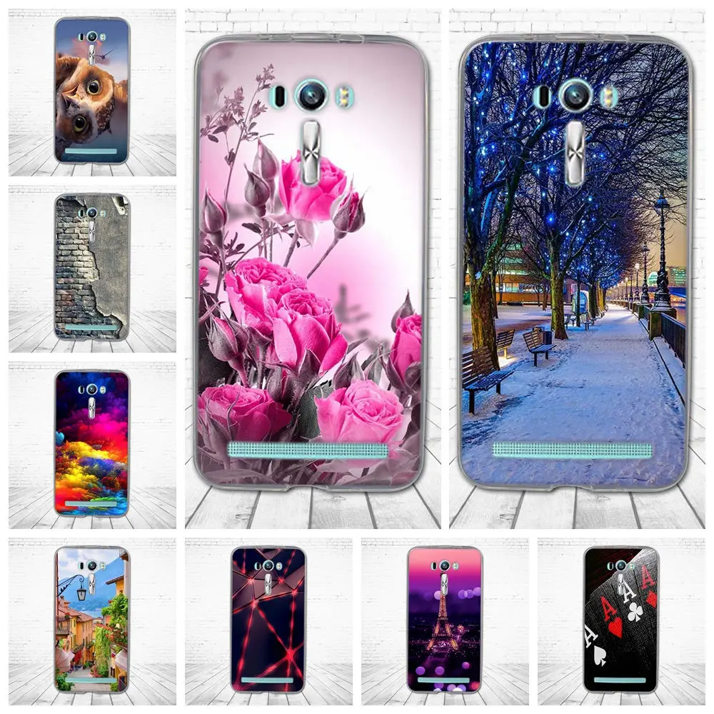 Чехол для Asus Zenfone 2 Laser ZE550KL ZE551KL 3D чехол из ТПУ с цветами zenfone Z00LD Z00TD Z00TDA телефона 5