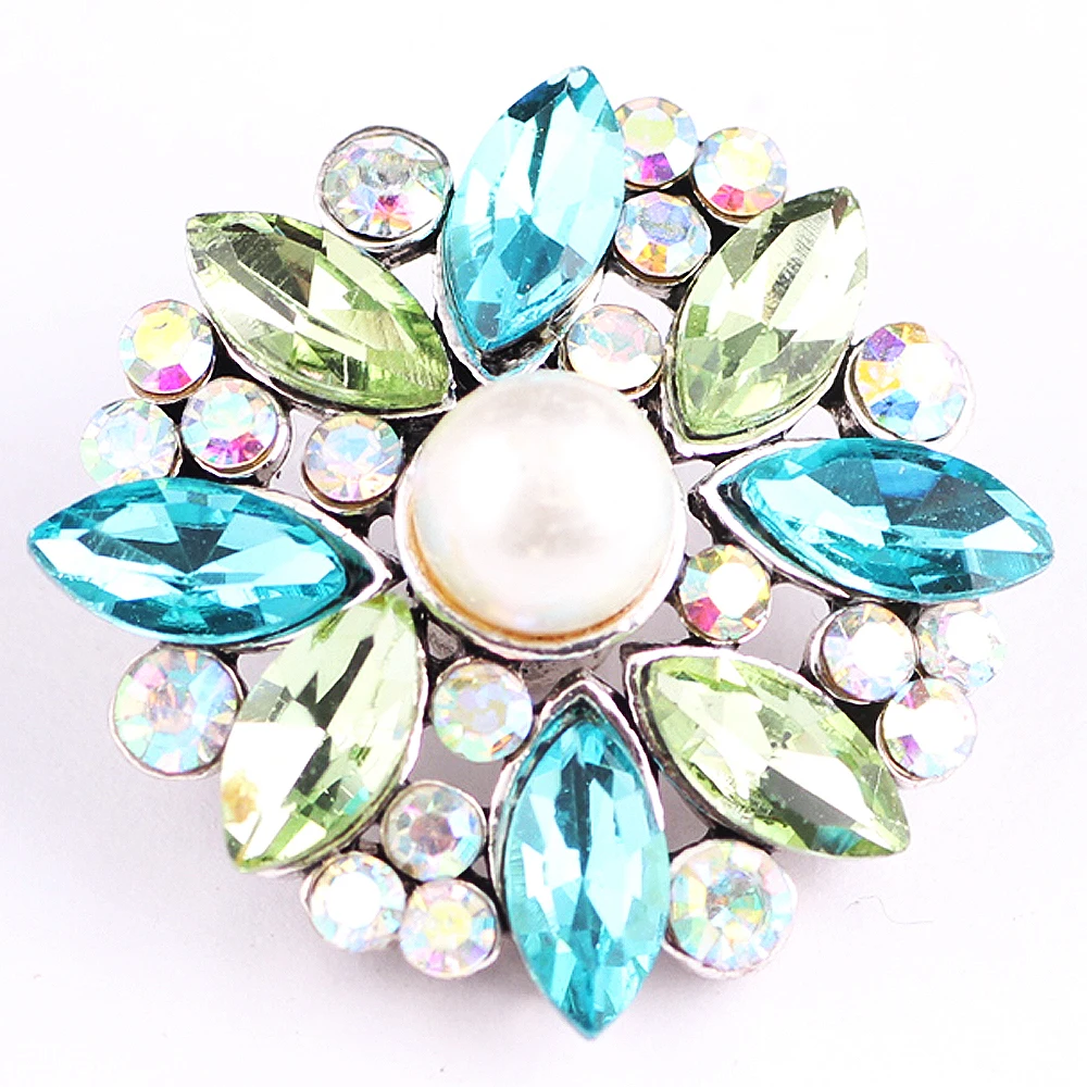 30pcs/lot snaps Jewelry Rhinestone charm Metal Button Fit 18mm 20mm