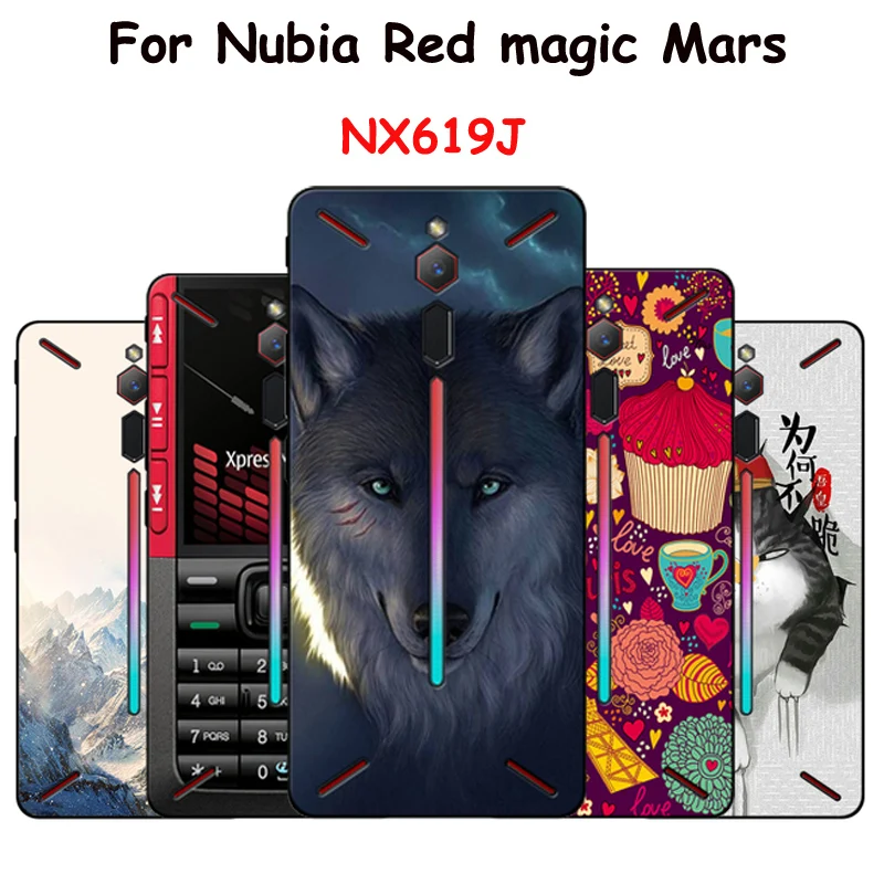 

For Nubia Red magic Mars Case Silicone Colorful Printing game Phone case For Nubia Red magic Mars NX619J Protector Cover shell