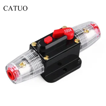 

Professional black Car Audio Protection System 100/80-Amp Circuit Breaker Manual Reset Switch Agu Fuse Holder Easy Installation