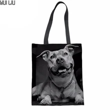 Сумка через плечо женские сумки с принтом Пита бульдога шоппер Bolsa для подростков девочек Книга сумка мягкая пляжная сумка Новинка