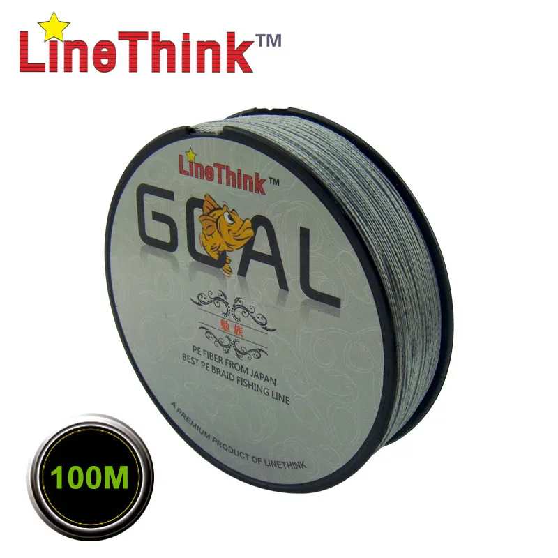 100 متر جودة التجارية linethink goal اليابان المتعددة الشعيرات 100% pe مضفر الصيد خط الصيد جديلة الشحن مجانا