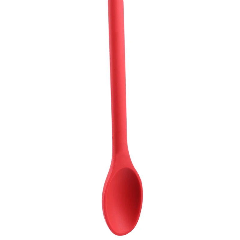 Инструменты для повара силиконовый шпатель для шпаклевки ложка-мешалка с длинной ручкой кухонная утварь посуда для кухни, суповая ложка - Цвет: Красный