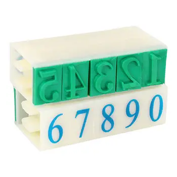

Rubber Head 10 Arabic Numerals Combination Stamp Set Green 18mm x 11mm