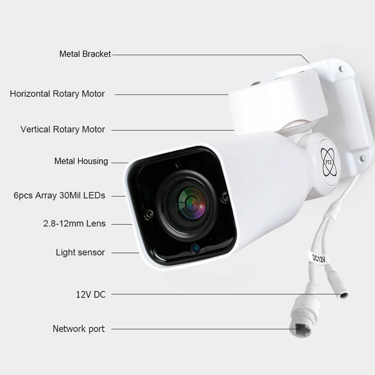 LOXCAM H.265 5MP PTZ сетевая IP камера 48V POE безопасность наружная 4xoptical Zoom 2 8 12 мм IR Onvif