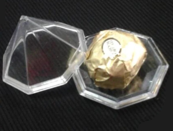12 Fillable Plastic Diamonds Clear Wedding Favors-2